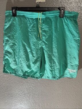 Reebok Men's Green Swim Trunks with Drawstring